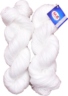 Simi Enterprise Brilon White (400 gm) Wool Hank Hand knitting wool / Art Craft soft fingering crochet hook yarn, needle knitting yarn thread dye D SM-EE