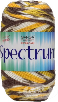 KNIT KING Spectrum Golden (500 gm) Wool Ball Hand knitting wool / Art Craft soft fingering crochet hook yarn, needle knitting yarn thread dyed. with Needl O SM-G SM-H SM-IP