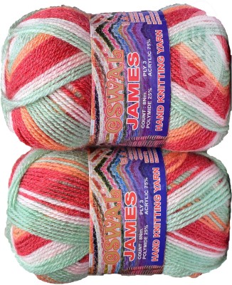 M.G Enterprise Oswal James Knitting Yarn Wool, Apple mix Ball 400 gm Best Used with Knitting Needles, Crochet Needles Wool Yarn for Knitting. By Oswa K