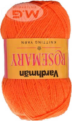 KNIT KING Rosemary Orange (400 gm) Wool Ball Hand knitting wool / Art Craft soft fingering crochet hook yarn, needle knitting yarn thread dyed-S