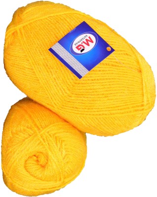KNIT KING Rosemary Yellow (200 gm) Wool Ball Hand knitting wool / Art Craft soft fingering crochet hook yarn, needle knitting yarn thread dyed