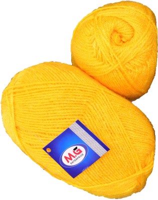 KNIT KING Rosemary Yellow (400 gm) Wool Ball Hand knitting wool / Art Craft soft fingering crochet hook yarn, needle knitting yarn thread dyed