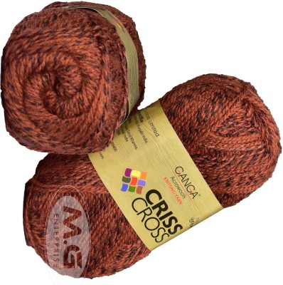 M.G Enterprise Criss Cross Salmon (200 gm) Wool Ball Hand knitting wool / Art Craft soft fingering crochet hook yarn, needle knitting yarn thread dye L MD