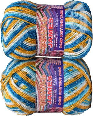 KNIT KING James Knitting Yarn Wool, Teal mix Ball 400 gm Best Used with Knitting Needles, Crochet Needles Wool Yarn for Knitting