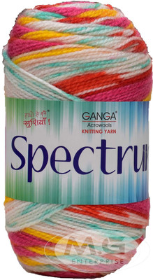 KNIT KING Spectrum Tulip (400 gm) Wool Ball Hand knitting wool / Art Craft soft fingering crochet hook yarn, needle knitting yarn thread dyed. with Needl SM-B SM-C SM-DB