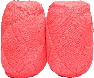 KNIT KING Light Gajri (600 gm) Wool Ball Hand knitting wool / Art Craft soft fingering crochet hook yarn, needle knitting yarn thread dyed FJR