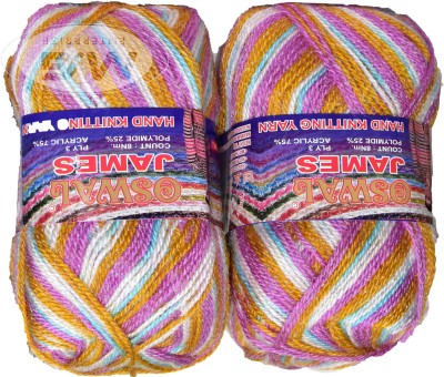 Simi Enterprise Oswal James Knitting Yarn Wool, Purple Mix Ball 300 gm Best Used with Knitting Needles, Crochet Needles Wool Yarn for Knitting. By Oswa W SM-XX