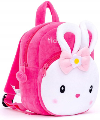 AMANVANI Rabbit White School Bag Soft Material Plush Backpack Children's 12 L Backpack(White)