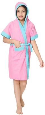 Sand Dune Pink Free Size Bath Robe(1 Kids Bathrobe, For: Baby Boys & Baby Girls, Pink)