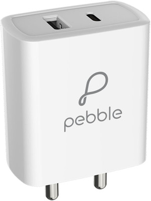 Pebble 18 W Qualcomm 3.0 3.1 A Multiport Mobile Charger(White)