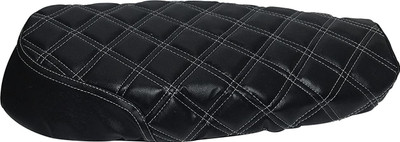 KOHLI BULLET ACCESSORIES Stylish Black with White Thread Diamond Cut Design Seat Cover for Royal Enfield Interceptor 650 Single Bike Seat Cover For Royal Enfield NA