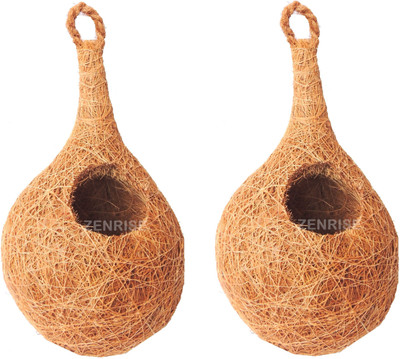 ZENRISE Set of 2 handmade coir nest Bird House(Hanging)