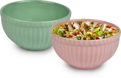 Urban Chef Ceramic Serving Bowl(Pack of 2, Pink, Green)