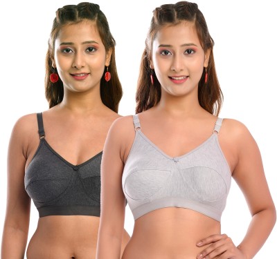 ELINA Women T-Shirt Non Padded Bra(Grey)