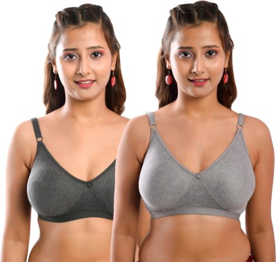 Viral Girl Women T-Shirt Non Padded Bra(Black, Grey)