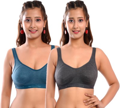 Viral Girl Women Sports Non Padded Bra(Green, Grey)