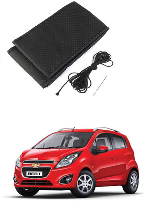Auto Smart Look Hand Stiched Steering Cover For Chevrolet Beat(Beige, Leatherite)