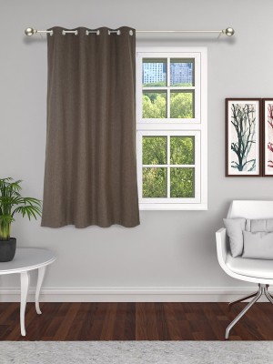 THE CONVERSION 152 cm (5 ft) Cotton Room Darkening Window Curtain Single Curtain(Plain, Coffee)