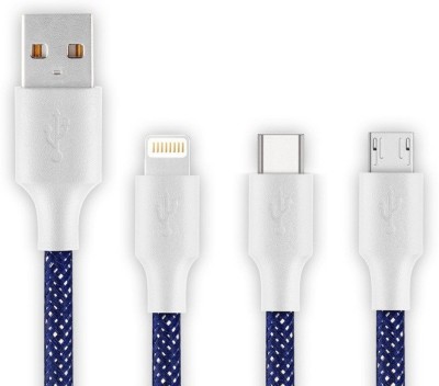 ZINUX Lightning Cable 2 A 1.2 m copper briding Unbreakable Braided Heavy Duty USB to Type C and USB to Micro usb cable for fast data sharing and Charging Cable for (Samsung, Oppo, Vivo, Real me, Nokia, Honour)- and Usb to Lighting cable for fast charging and Fast Data Sharing for Apple Product(Compa
