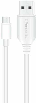 Portronics Micro USB Cable 1 m Konnect B(Compatible with Mobile, Computer, White)