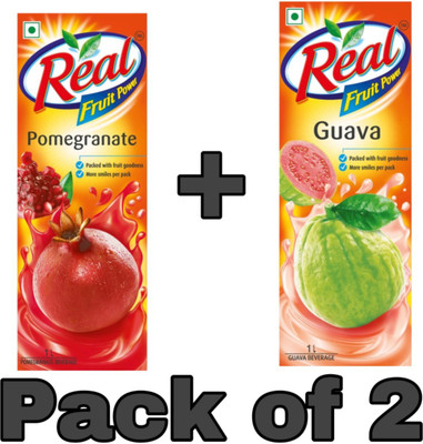 Real pomegranate juice and guava juice(2 x 1 L)