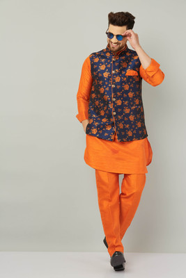 ARMAAN ETHNIC Men Kurta Pant Ethnic Jacket Set