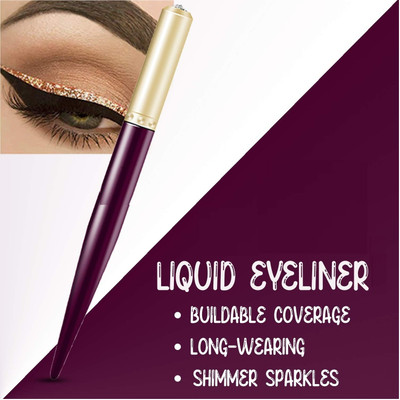 tanvi27 Long Lasting Colorful Liquid Metallic Glitter Sparkling Liquid Eyeliner Eyeliner Eye Shadow Pen 1.5 g(BROWN)