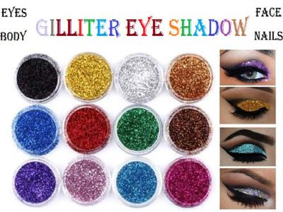 tanvi27 Eye makeup EyeShadow Glitter Loose Powder 12 COLOR 24 g(MULTI COLRO)