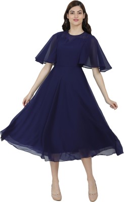 FASHION OF ART Flared/A-line Gown(Blue)