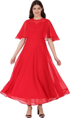 FASHION OF ART Flared/A-line Gown(Red)