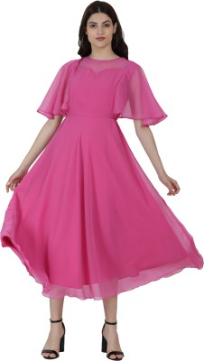 FASHION OF ART Flared/A-line Gown(Pink)