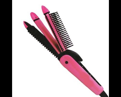 gotten N8890 Professional N8890 3in1 Ceramic Electric Hair Straightener Crimper Roller G51 Hair Straightener(Pink)