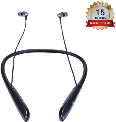 ROYAL RO-910 Deep Bass Bluetooth Neckband with Mic 15 Hours Play Time Bluetooth(Black, In the Ear)