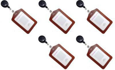 Dey 's stationery store Polyethylene ID Badge Holder, ID Badge Reel(Pack of 5)