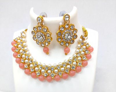 vaishnavi imitation Alloy Enamel White Jewellery Set(Pack of 1)