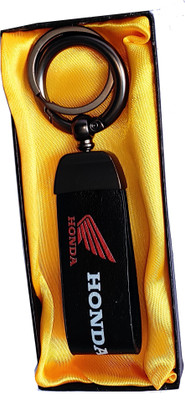 VINAL Stylish Leather Stripe Honda Keychain with Auto Keyring Key Accessories & Metal Hook Locking for finished look, Key Chain For Honda Key Chain Key Chain