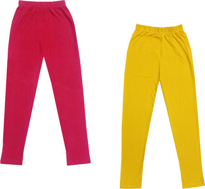 Indistar Legging For Girls(Yellow Pack of 2)