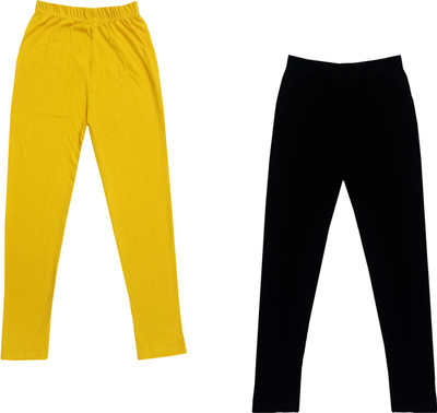 Indistar Legging For Girls(Yellow Pack of 2)