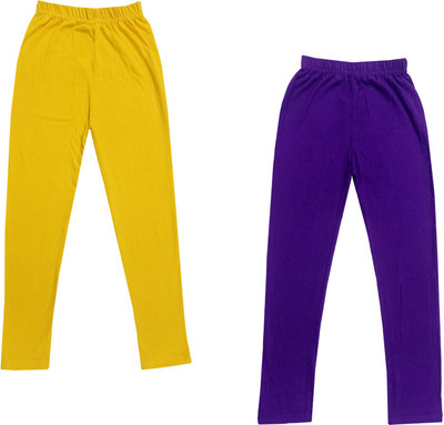 Indistar Legging For Girls(Yellow Pack of 2)