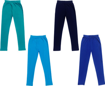 IndiWeaves Legging For Girls(Blue Pack of 4)