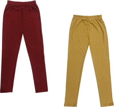 Indistar Legging For Girls(Maroon Pack of 2)