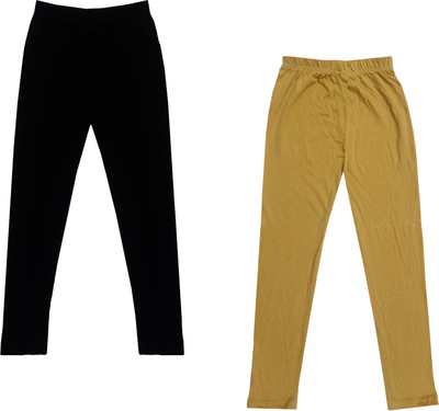 Indistar Legging For Girls(Black Pack of 2)