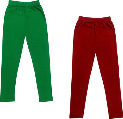 Indistar Legging For Girls(Green Pack of 2)