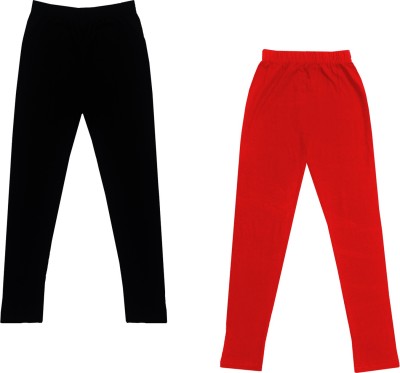 IndiWeaves Legging For Girls(Red Pack of 2)