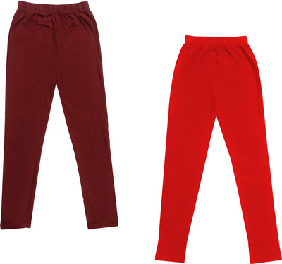 KAYU Legging For Girls(Red Pack of 2)