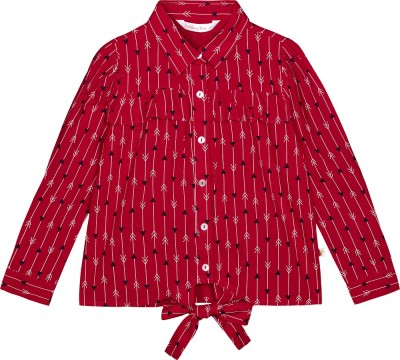 BUDDING BEES Girls Casual Rayon Top(Red, Pack of 1)