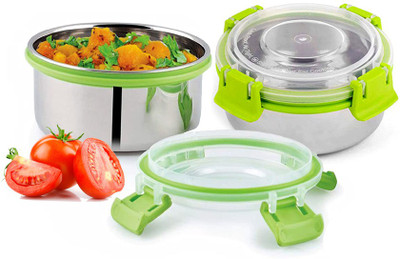 Topmtop Smart Lock Containers (Green) 2 Containers Lunch Box 2 Containers Lunch Box(900 ml)
