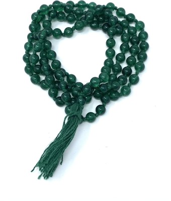 Mahant Ji Natural & Original Precious AAA+ Quality 108 + 1 Green Hakik Stone Mala Or Agate Mala / Sulemani Aqeeq Mala For Men And Women With Certificate - Weight 28 Gm to 33 Gm Size 4 MM x 6 MM Agate Stone Chain