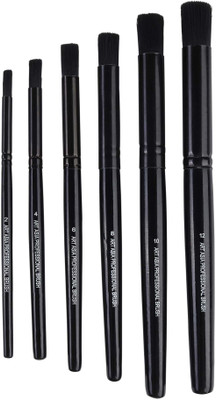art asia 6pc Black stencil Brush Set(Set of 1, Black)
