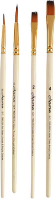 ARORA 4pc Round & Flat Mix Painting Brush Set(Cream)